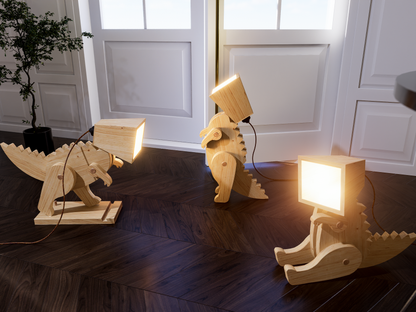 Godzilla lamp design file, printable template ,laser cut ,CNC - LoyocaWorkshop