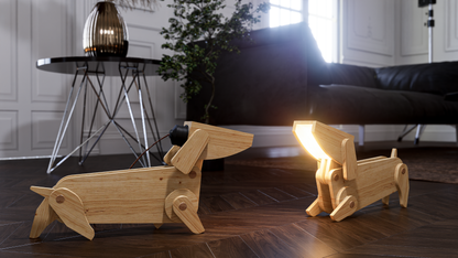 Dachshund lamp design file, printable template ,laser cut ,CNC - LoyocaWorkshop