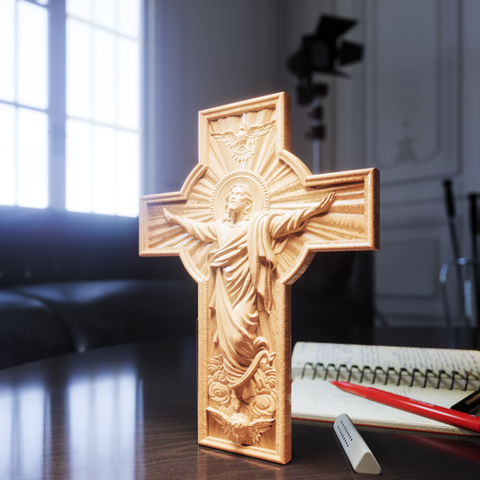 Jesus Ascension, 3D STL Model, CNC Router Engraver, Artcam, Aspire