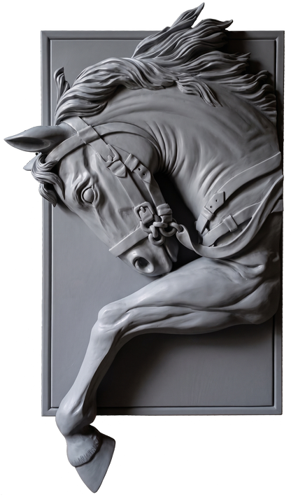 Horse bas-relief carving, 3D STL Model, CNC Router Engraver, Artcam, Aspire ,3D printing