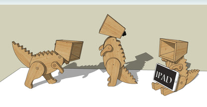 Godzilla lamp design file, printable template ,laser cut ,CNC - LoyocaWorkshop
