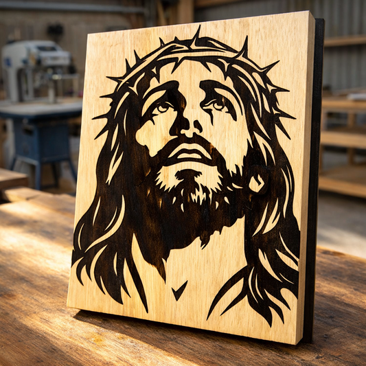 Jesus face J02 pattern -Scroll saw -CNC cuttting- LoyocaWorkshop
