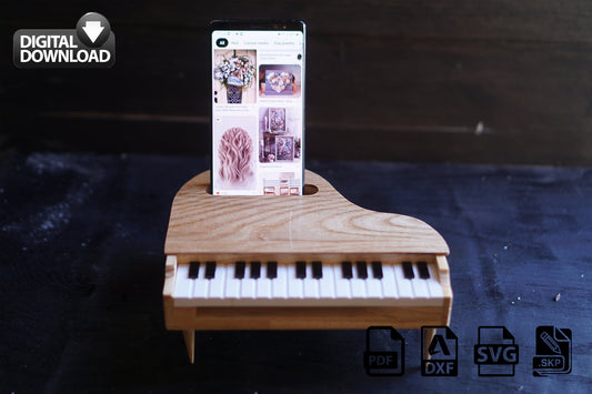 Wooden Piano mobile stand design file, printable template ,laser cut ,CNC - LoyocaWorkshop