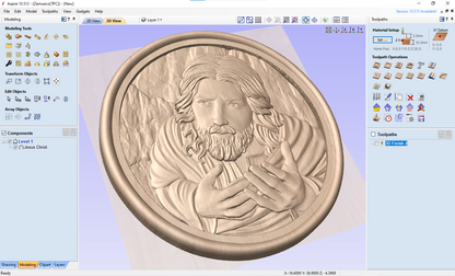 Jesus Christ, 3D STL Model, CNC Router Engraver, Artcam, Aspire