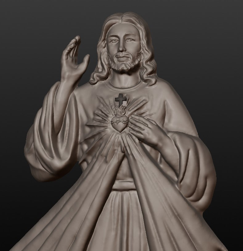 Jesus divine mercy , 3D STL Model, CNC Router Engraver, Artcam, Aspire