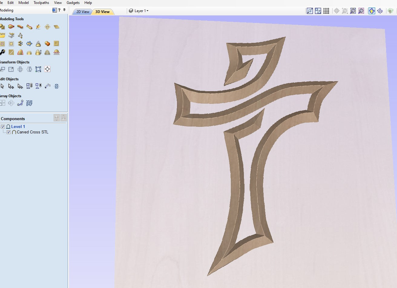 Carved Cross, 3D STL Model, CNC Router Engraver, Artcam, Aspire ,3D printing