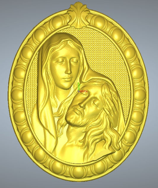 Jesus Christ and Virgin Mary, 3D STL Model, CNC Router Engraver, Artcam, Aspire ,3D printing