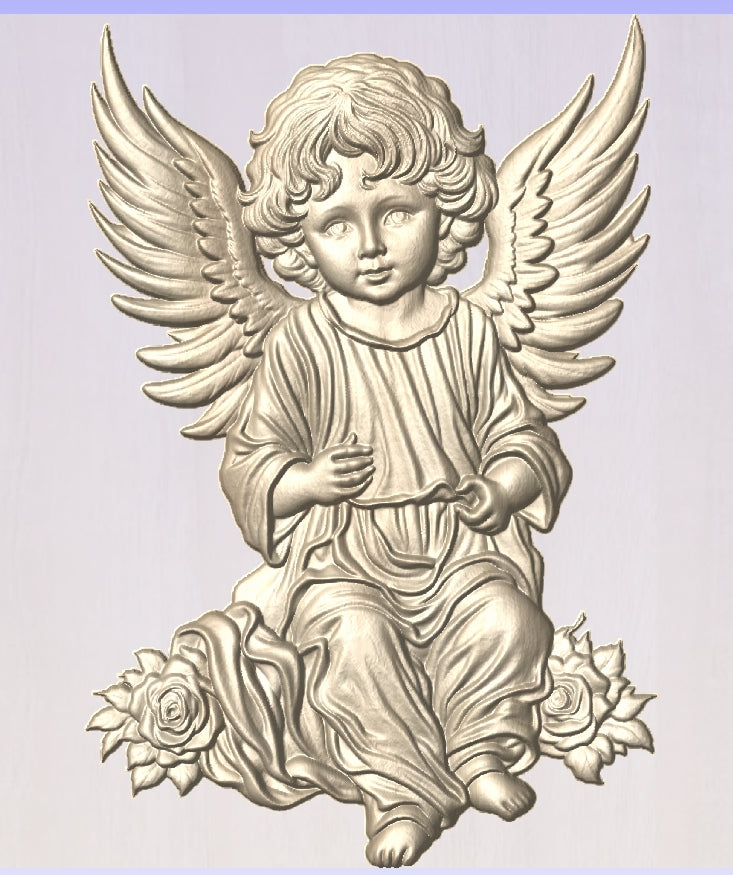 Baby angel, 3D STL Model, CNC Router Engraver, Artcam, Aspire ,3D printing