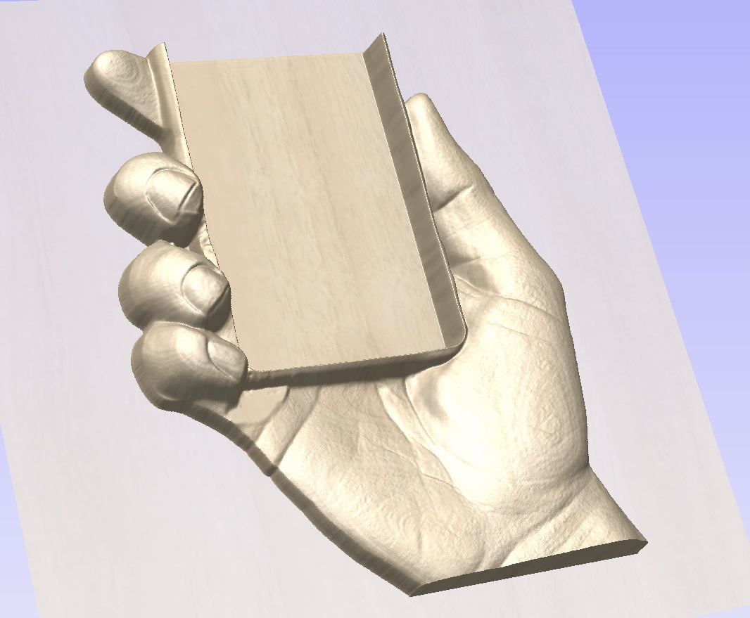 Hand holding mobile stand, 3D STL Model, CNC Router Engraver, Artcam, Vectric Aspire ,Easel ,3D printing