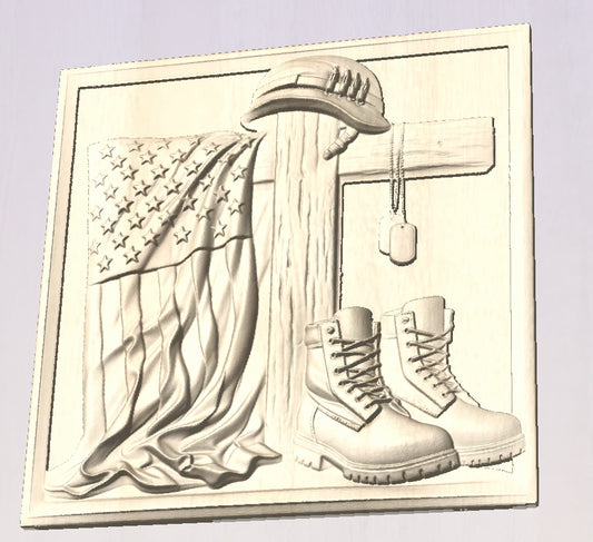 US soldier memory, 3D STL Model, CNC Router Engraver, Artcam, Aspire ,3D printing