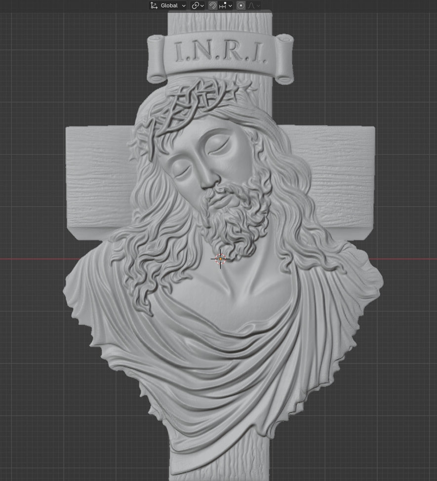Jesus bust crucifix, 3D STL Model, CNC Router Engraver, Artcam, Aspire ,3D printing