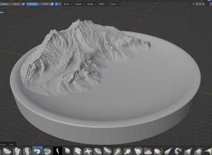 Moutain dish carving, 3D STL Model, CNC Router Engraver, Artcam, Aspire ,3D printing