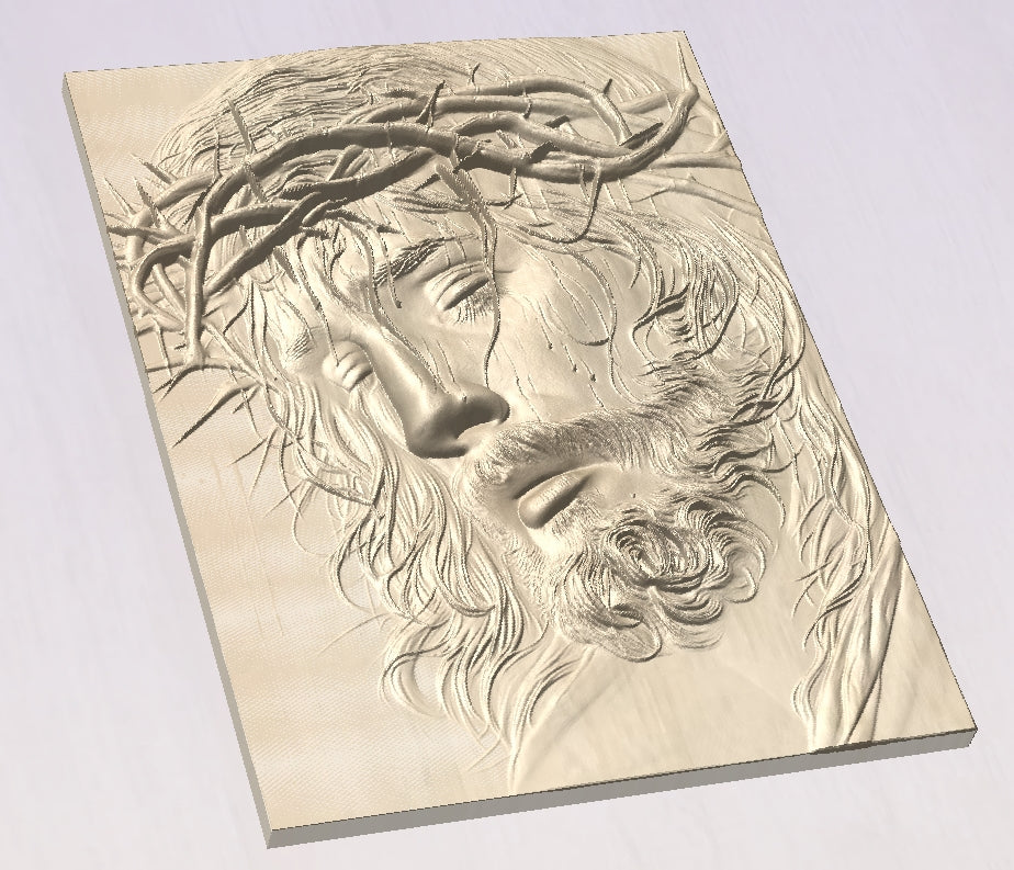 Jesus face carving, 3D STL Model, CNC Router Engraver, Artcam, Aspire ,3D printing