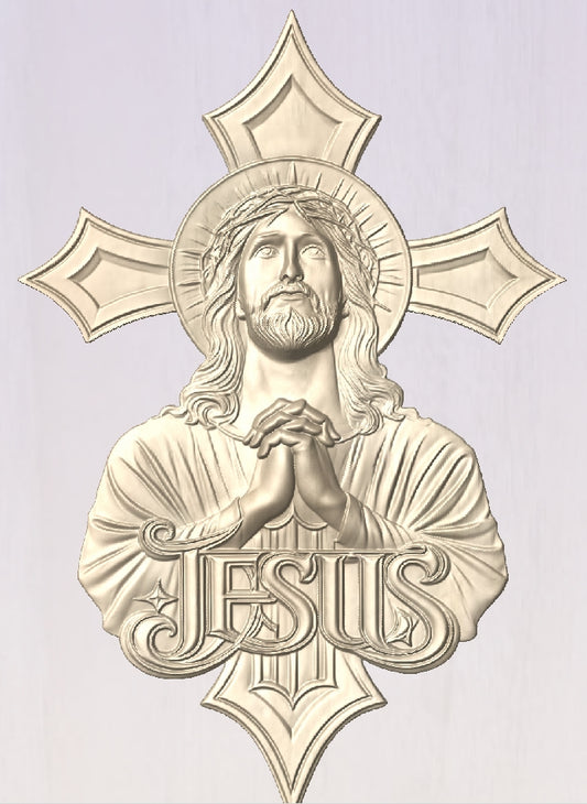 Jesus cross, 3D STL Model, CNC Router Engraver, Artcam, Aspire ,3D printing