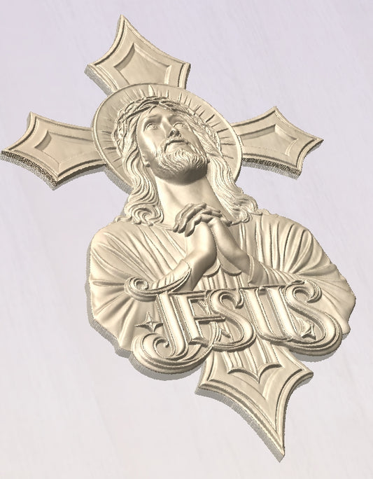 Jesus cross, 3D STL Model, CNC Router Engraver, Artcam, Aspire ,3D printing