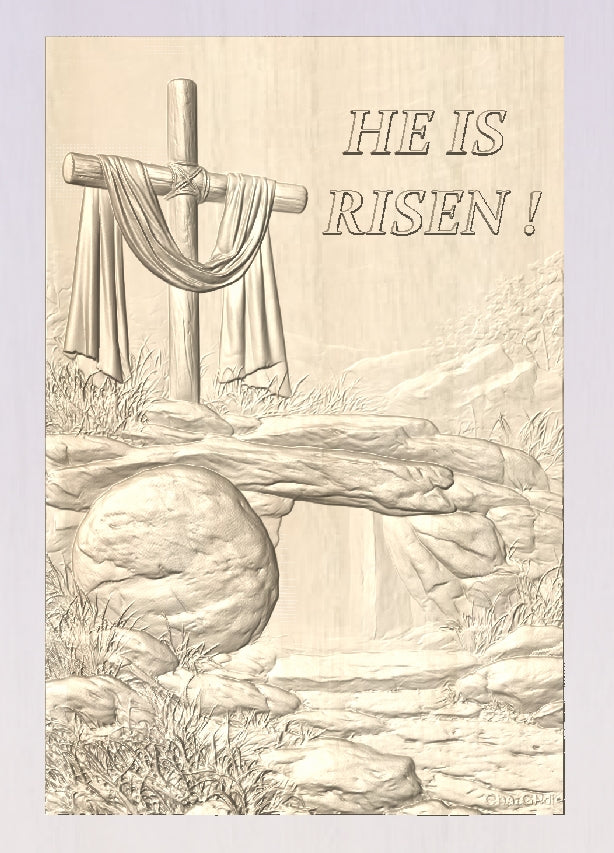 Empty tomb scene, 3D STL Model, CNC Router Engraver, Artcam, Aspire ,3D printing