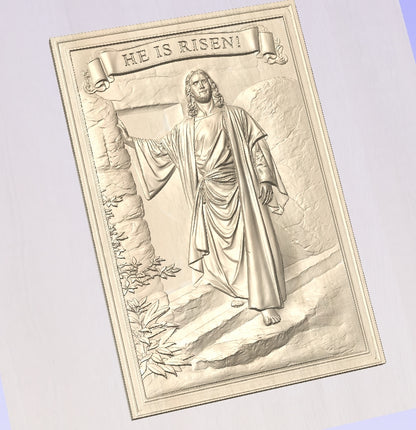 Resurrection of Jesus, 3D STL Model, CNC Router Engraver, Artcam, Aspire ,3D printing