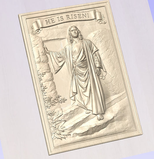 Resurrection of Jesus, 3D STL Model, CNC Router Engraver, Artcam, Aspire ,3D printing