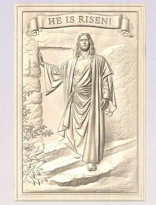 Resurrection of Jesus, 3D STL Model, CNC Router Engraver, Artcam, Aspire ,3D printing