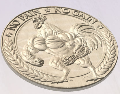 No pain no gain, 3D STL Model, CNC Router Engraver, Artcam, Aspire ,3D printing