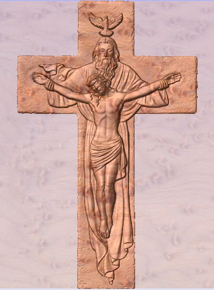 Trinity cross, 3D STL Model, CNC Router Engraver, Artcam, Aspire ,3D printing