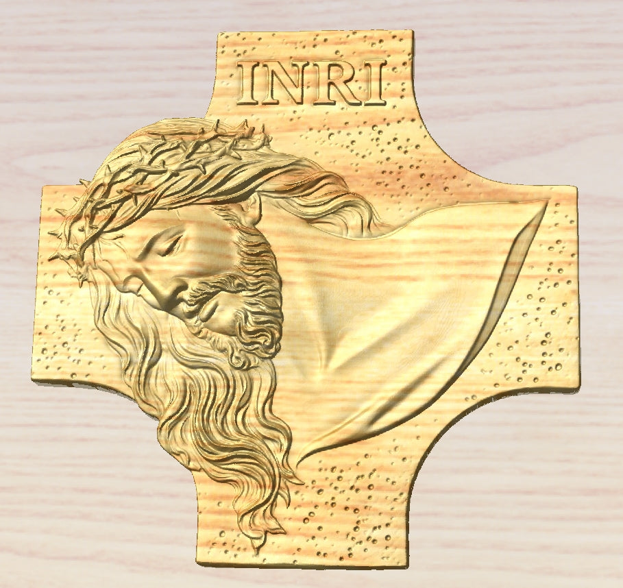 Crucifix cross, 3D STL Model, CNC Router Engraver, Artcam, Aspire ,3D printing