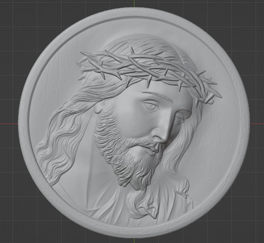 Jesus portrait carving, 3D STL Model, CNC Router Engraver, Artcam, Aspire ,3D printing