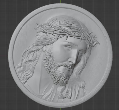 Jesus portrait carving, 3D STL Model, CNC Router Engraver, Artcam, Aspire ,3D printing