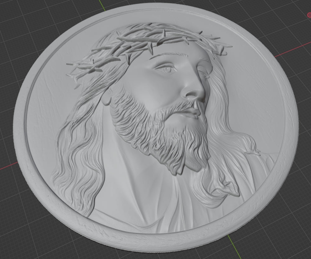 Jesus portrait carving, 3D STL Model, CNC Router Engraver, Artcam, Aspire ,3D printing