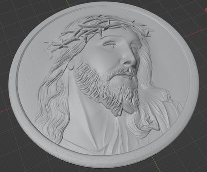 Jesus portrait carving, 3D STL Model, CNC Router Engraver, Artcam, Aspire ,3D printing