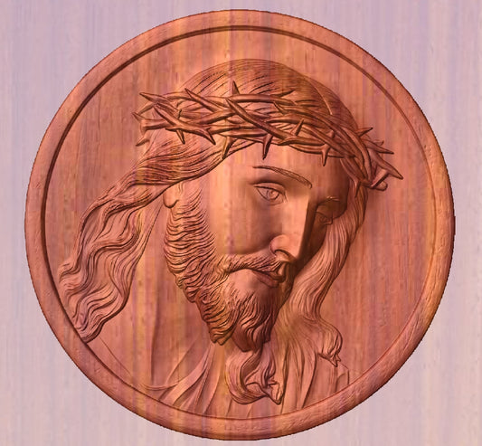 Jesus portrait carving, 3D STL Model, CNC Router Engraver, Artcam, Aspire ,3D printing