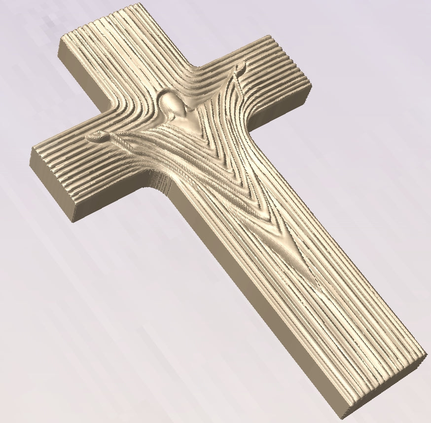 Symbol cross carving, 3D STL Model, CNC Router Engraver, Artcam, Aspire ,3D printing (Copy)
