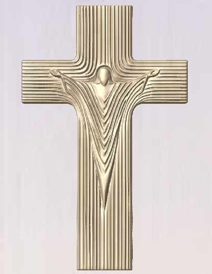 Symbol cross carving, 3D STL Model, CNC Router Engraver, Artcam, Aspire ,3D printing (Copy)