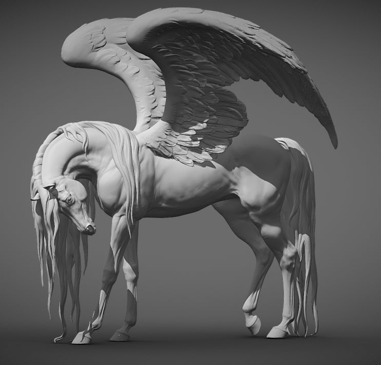 Pegasus, 3D STL Model, CNC Router Engraver, Artcam, Aspire ,3D printing