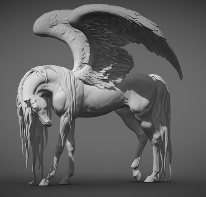 Pegasus, 3D STL Model, CNC Router Engraver, Artcam, Aspire ,3D printing