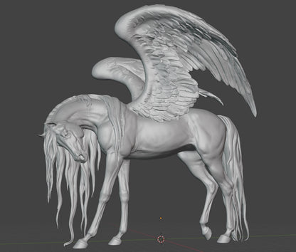 Pegasus, 3D STL Model, CNC Router Engraver, Artcam, Aspire ,3D printing