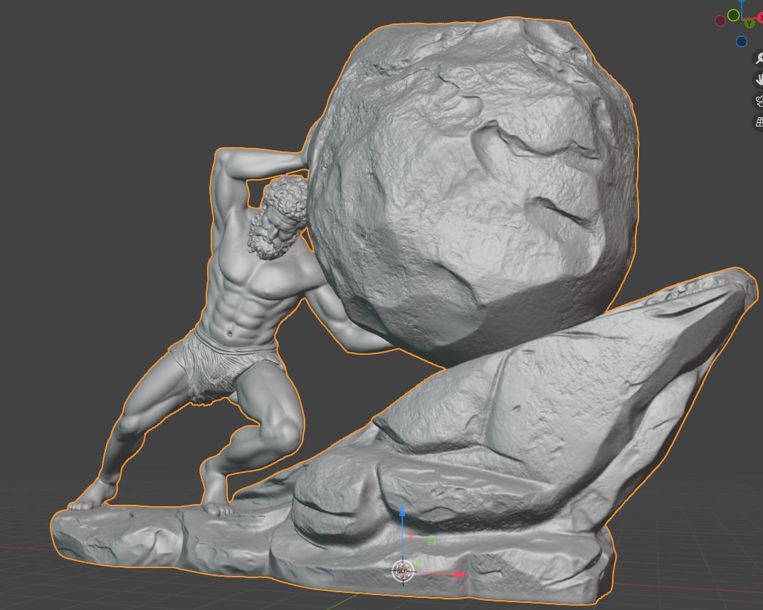 Sisyphus, 3D STL Model, CNC Router Engraver, Artcam, Aspire ,3D printing