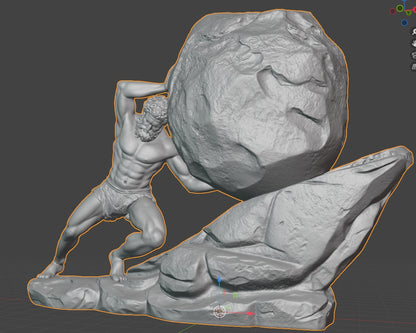 Sisyphus, 3D STL Model, CNC Router Engraver, Artcam, Aspire ,3D printing