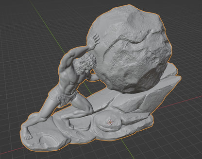 Sisyphus, 3D STL Model, CNC Router Engraver, Artcam, Aspire ,3D printing