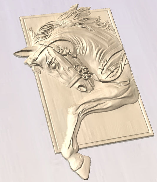 Horse bas-relief carving, 3D STL Model, CNC Router Engraver, Artcam, Aspire ,3D printing