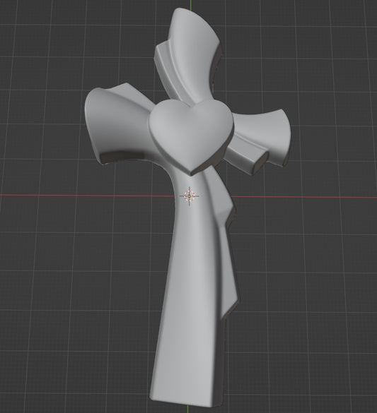 Cross heart carving, 3D STL Model, CNC Router Engraver, Artcam, Aspire ,3D printing