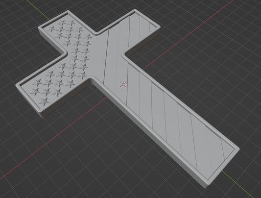 Cross USA flag, 3D STL Model, CNC Router Engraver, Artcam, Aspire ,3D printing