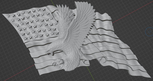 US flag eagle, 3D STL Model, CNC Router Engraver, Artcam, Aspire ,3D printing