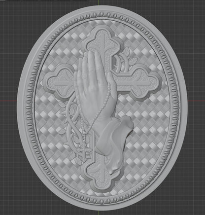 Rosary prayer cross, 3D STL Model, CNC Router Engraver, Artcam, Aspire ,3D printing