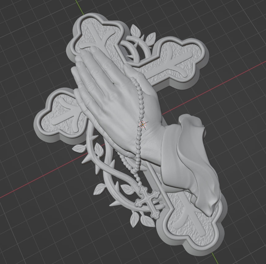 Rosary prayer cross, 3D STL Model, CNC Router Engraver, Artcam, Aspire ,3D printing