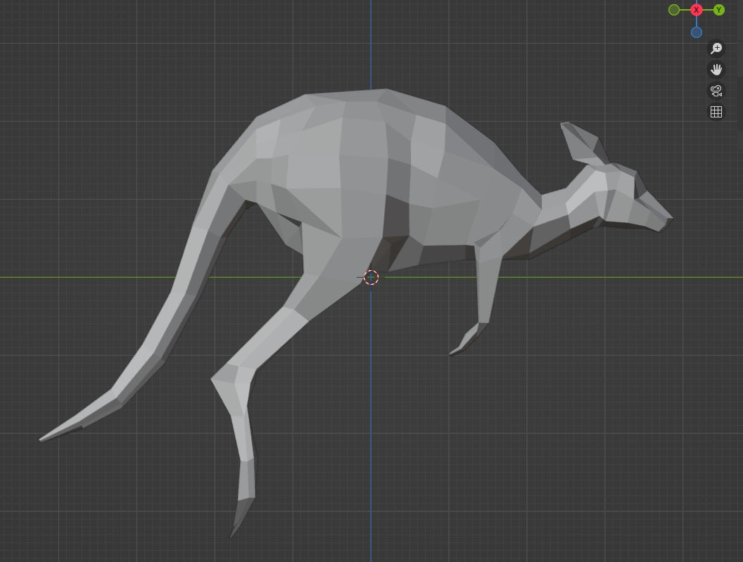 Kangaroo lowpoly, 3D STL Model, CNC Router Engraver, Artcam, Aspire ,3D printing