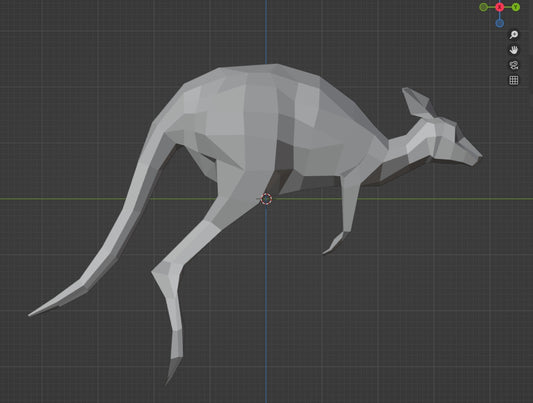 Kangaroo lowpoly, 3D STL Model, CNC Router Engraver, Artcam, Aspire ,3D printing