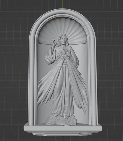 Jesus divine mercy niche niche, 3D STL Model, CNC Router Engraver, Artcam, Aspire ,3D printing