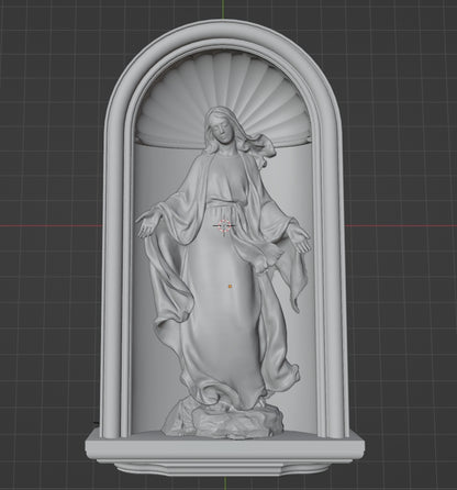Virgin Maria niche niche, 3D STL Model, CNC Router Engraver, Artcam, Aspire ,3D printing