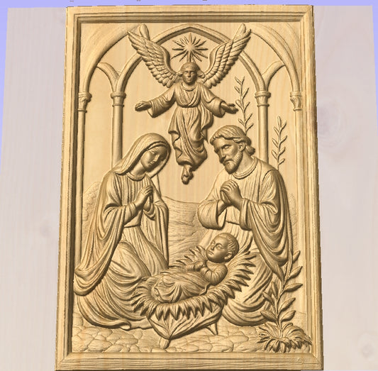 Nativity scene 2, 3D STL Model, CNC Router Engraver, Artcam, Aspire ,3D printing